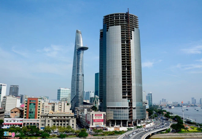 Tòa nhà Saigon One Tower hoàn thành 80% khối lượng công việc kể từ năm 2011. Ảnh:Lê Quân 10 nam truan chuyen cua toa nha cao thu 3 Sai Gon hinh anh 1