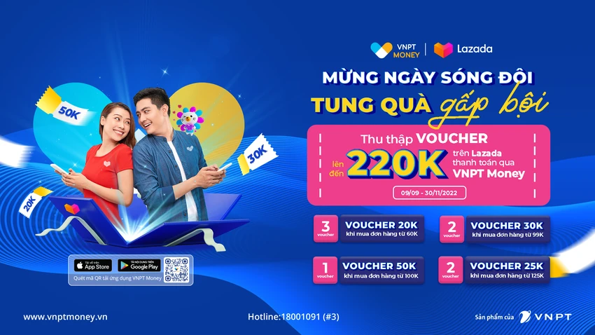 VNPT Money và Lazada triển khai bốn chương trình ưu đãi đặc biệt dành riêng cho khách hàng VNPT Money và Lazada triển khai bốn chương trình ưu đãi đặc biệt dành riêng cho khách hàng
