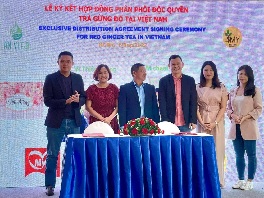 AnVi F&B ký kết là nhà phân phối độc quyền các sản phẩm trà gừng đỏ của ISMY tại thị trường Việt Nam AnVi F&B ký kết là nhà phân phối độc quyền các sản phẩm trà gừng đỏ của ISMY tại thị trường Việt Nam