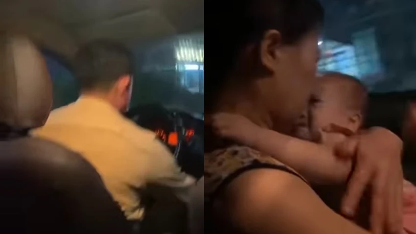 Bà bế cháu sốt cao, co giật ra đường tìm xe, được CSGT đưa đi cấp cứu