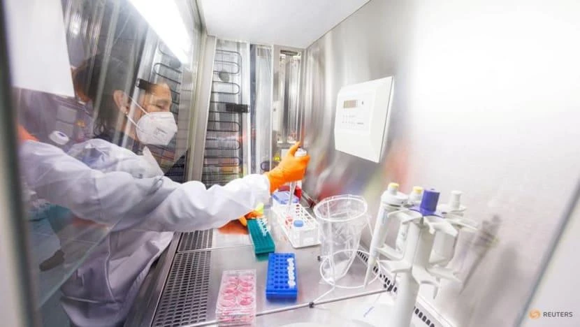 Chuyên gia đang nghiên cứu một loại vaccine (dựa trên vaccine ngừa bệnh đậu mùa khỉ đã được Bavarian Nordic phát triển) tại một phòng thí nghiệm ở Munich, Đức, vào ngày 24-5. Ảnh: REUTERS Chuyên gia đang nghiên cứu một loại vaccine (dựa trên vaccine ngừa bệnh đậu mùa khỉ đã được Bavarian Nordic phát triển) tại một phòng thí nghiệm ở Munich, Đức, vào ngày 24-5. Ảnh: REUTERS