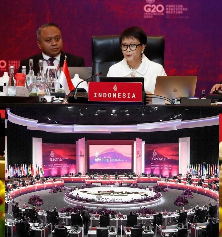 Hội nghị bộ trưởng ngoại giao G20 khai mạc sáng 8-7 ở Bali (Indonesia). Ảnh: REUTERS Hội nghị bộ trưởng ngoại giao G20 khai mạc sáng 8-7 ở Bali (Indonesia). Ảnh: REUTERS
