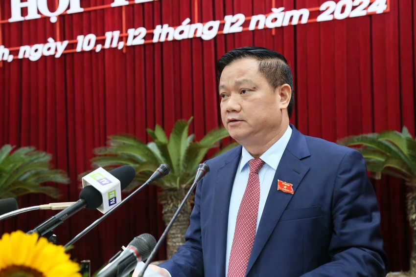 Bí thư Tỉnh ủy Thái Bình khẳng định để đưa đất nước bước vào kỷ nguyên mới, kỷ nguyên vươn mình của dân tộc, các tỉnh và tỉnh Thái Bình không thể đứng ngoài cuộc, phải nỗ lực bứt phá và phát triển. Ảnh: Hà Linh