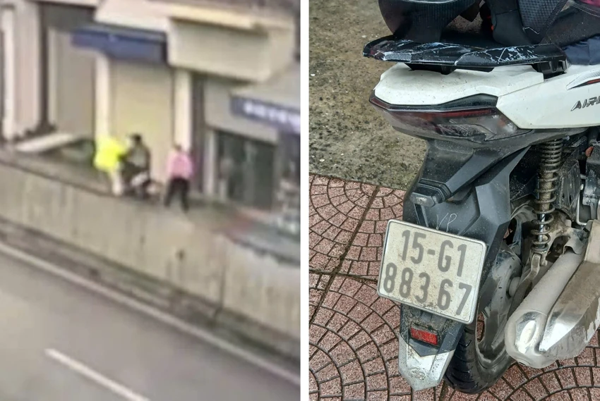 Đi xe mô tô ngược chiều, người đàn ông cố tình đâm vào 1 chiến sỹ CSGT để bỏ chạy. Ảnh: CAHP