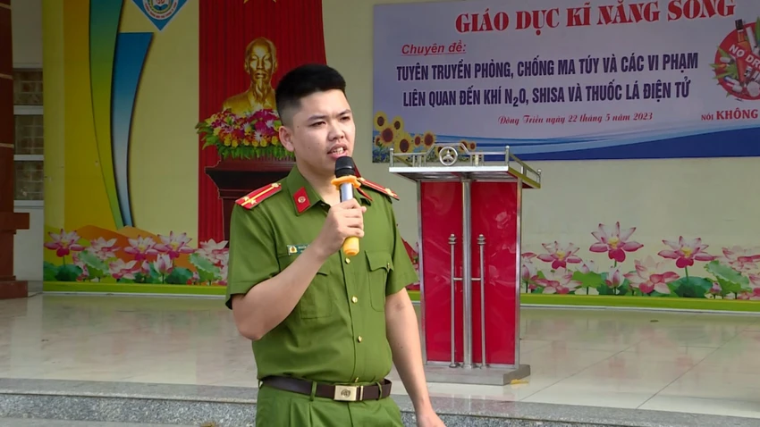 Thượng úy Nguyễn Đăng Khải hy sinh trong khi truy bắt nhóm mua bán, vận chuyển trái phép chất ma túy tối hôm qua 17-4. Ảnh: CAQN