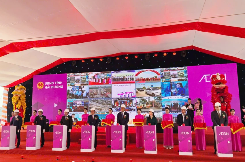 Phó Thủ tướng Bùi Thanh Sơn bấm nút khởi công Trung tâm thương mại AEON Hải Dương gần 1200 tỉ đồng
