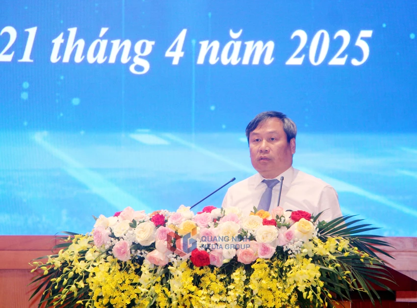 Bí thư Tỉnh ủy Quảng Ninh Vũ Đại Thắng phát biểu tại chương trình. Ảnh: Mạnh Trường QMG