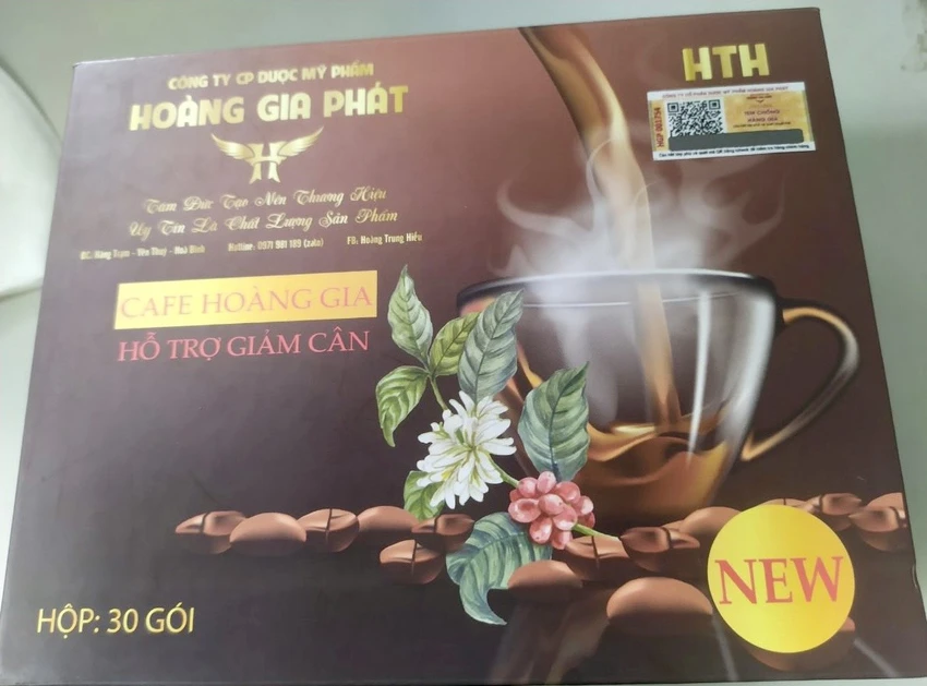 Cà phê Hoàng Gia quảng cáo hỗ trợ giảm cân có chứa chất cấm Sibutramine và Phenolphtalein. Ảnh: BYT Cà phê Hoàng Gia quảng cáo hỗ trợ giảm cân có chứa chất cấm Sibutramine và Phenolphtalein. Ảnh: BYT