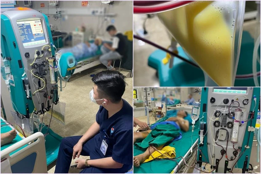 Nam bệnh nhân có máu trắng đục như sữa. Ảnh: BSCC Nam bệnh nhân có máu trắng đục như sữa. Ảnh: BSCC