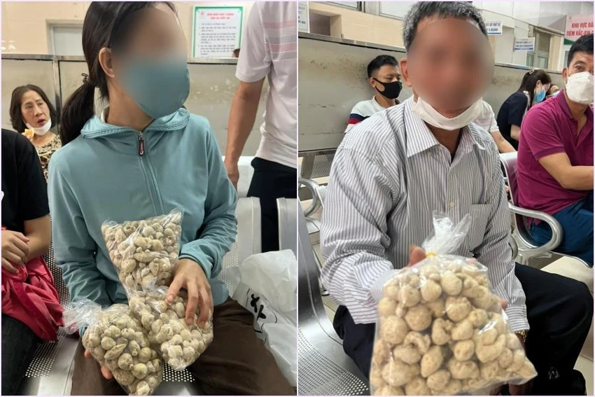 “Tam thất nam chữa trào ngược dạ dày” mà nhóm đối tượng trên bán đựng trong túi nilon sơ sài. Ảnh: BV “Tam thất nam chữa trào ngược dạ dày” mà nhóm đối tượng trên bán đựng trong túi nilon sơ sài. Ảnh: BV