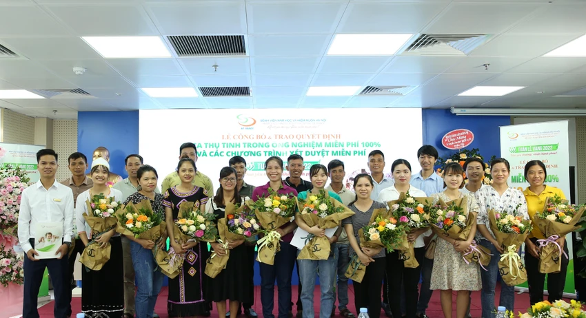 10 cặp vợ chống hiếm muộn, khó khăn được thụ tinh trong ống nghiệm miễn phí 100%. Ảnh: BV 10 cặp vợ chống hiếm muộn, khó khăn được thụ tinh trong ống nghiệm miễn phí 100%. Ảnh: BV