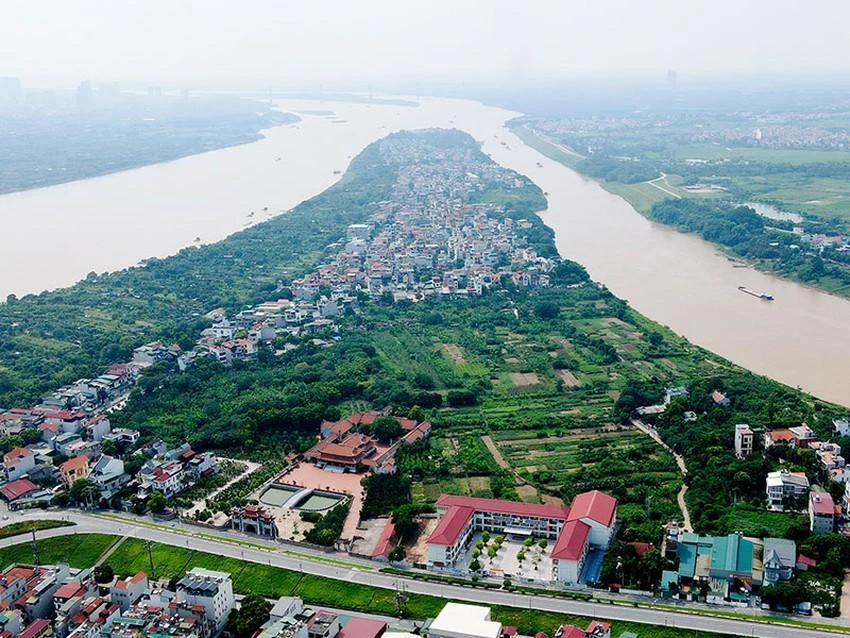 Một đoạn sông Hồng chảy qua Hà Nội nhìn từ trên cao. Ảnh: TRỌNG PHÚ Một đoạn sông Hồng chảy qua Hà Nội nhìn từ trên cao. Ảnh: TRỌNG PHÚ