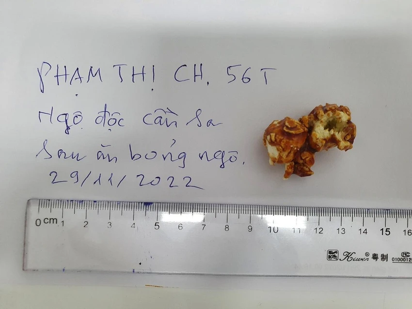 Mẫu bỏng ngô bệnh nhân đã sử dụng do gia đình cung cấp. Mẫu bỏng ngô bệnh nhân đã sử dụng do gia đình cung cấp.