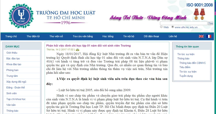 ĐH Luật kiên quyết đình chỉ sinh viên phôtô giáo trình ảnh 1 ĐH Luật kiên quyết đình chỉ sinh viên phôtô giáo trình ảnh 1