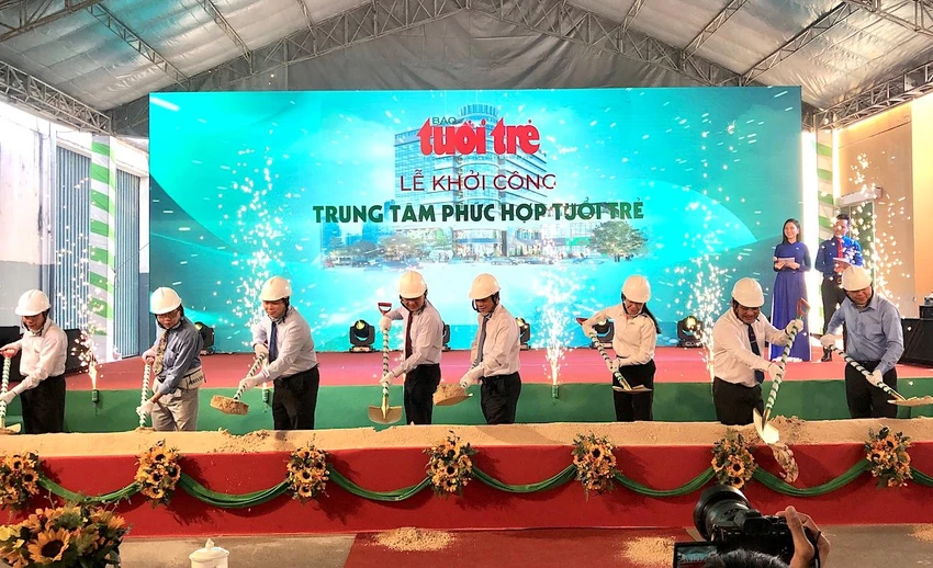 Báo Tuổi Trẻ chính thức khởi công Trung tâm Phức hợp Tuổi Trẻ tại quận Gò Vấp, TP.HCM. Ảnh: QH Báo Tuổi Trẻ chính thức khởi công Trung tâm Phức hợp Tuổi Trẻ tại quận Gò Vấp, TP.HCM. Ảnh: QH