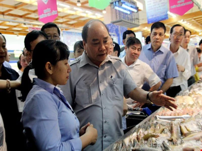 Thủ tướng bác đề xuất lập Sở Vệ sinh ATTP TP.HCM ảnh 3 thủ tướng kiểm tra tại siêu thị