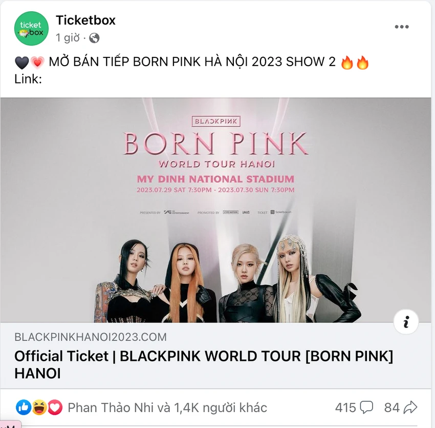Vé cho đêm nhạc của Blackpink được mở bán trở lại nhưng cũng nhanh chóng hết vé ở nhiều hạng vé. ẢNH: THU HÀ Vé cho đêm nhạc của Blackpink được mở bán trở lại nhưng cũng nhanh chóng hết vé ở nhiều hạng vé. ẢNH: THU HÀ