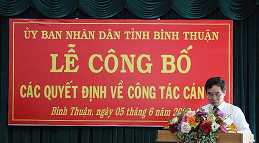 Ông Trần Hữu Thành phát biểu nhận nhiệm vụ Giám đốc Sở TN&MT tháng 6-2020. Ảnh PĐ Ông Trần Hữu Thành phát biểu nhận nhiệm vụ Giám đốc Sở TN&MT tháng 6-2020. Ảnh PĐ