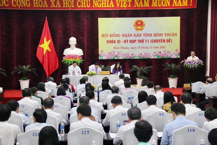 Quang cảnh kỳ họp. Ảnh: NT bau-chu-tich-ubnd-binh-thuan