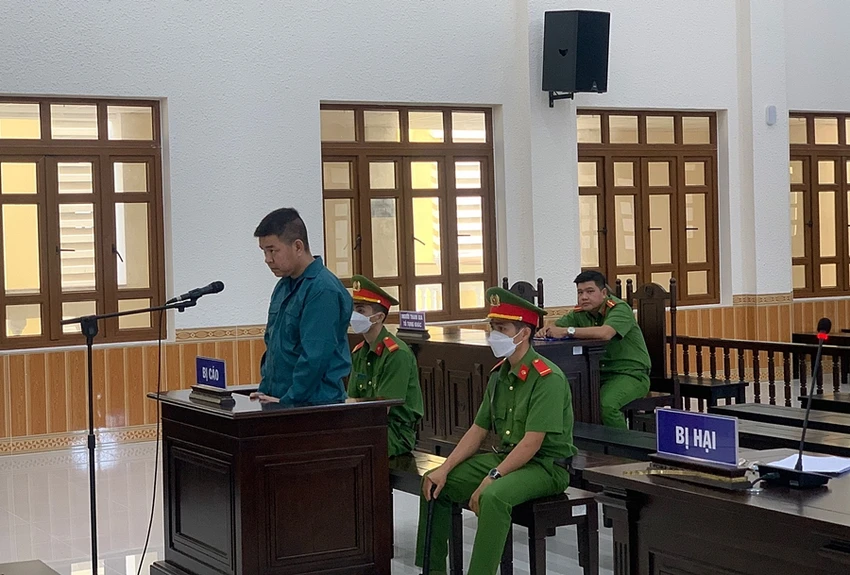 Bị cáo Nguyễn Văn Thái tại phiên tòa. Bị cáo Nguyễn Văn Thái tại phiên tòa.