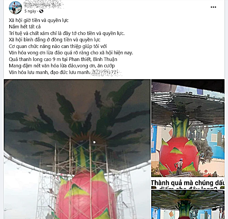 Thông tin tài khoản nói trên cho rằng mình bị cướp công trên các trang mạng ở Phan Thiết.