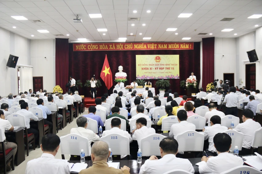 Quang cảnh kỳ họp 15, HĐND tỉnh Bình Thuận. Ảnh NT. Quang cảnh kỳ họp 15, HĐND tỉnh Bình Thuận. Ảnh NT.