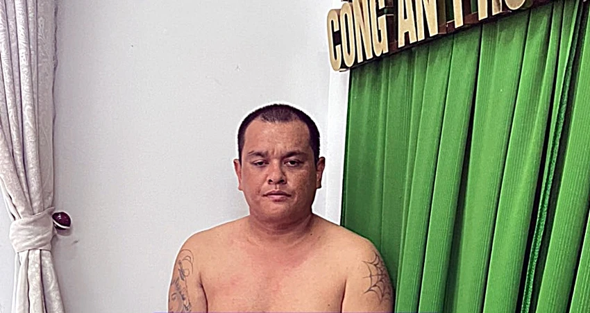 Nguyễn Xuân Vương vừa bị bắt giữ. Ảnh PĐ. Nguyễn Xuân Vương vừa bị bắt giữ. Ảnh PĐ.