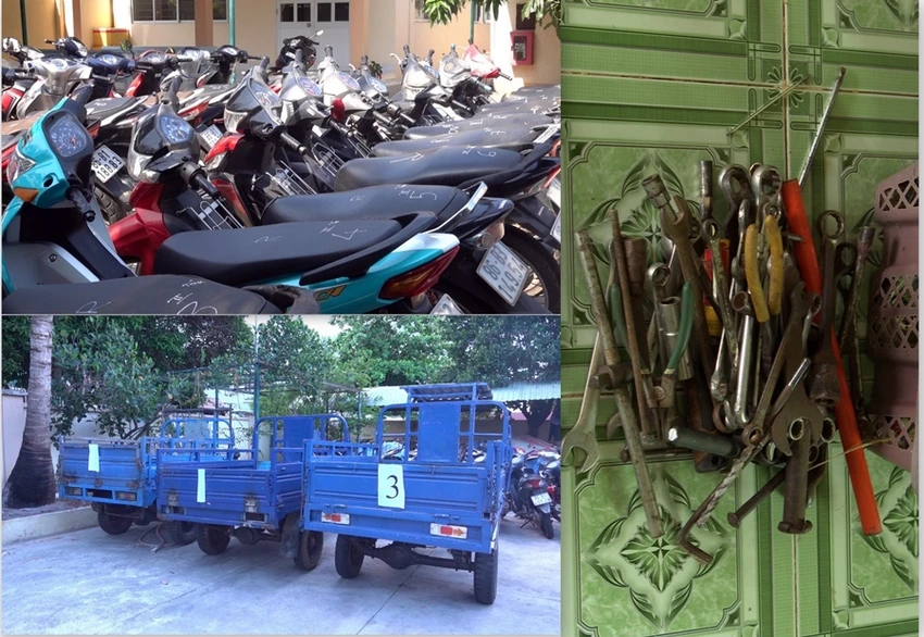 Tang vật thu được trong vụ án. Ảnh: NY Tang vật thu được trong vụ án. Ảnh: NY
