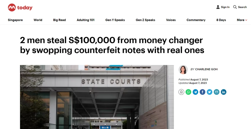 Tờ todayonline của Singapore thông tin ngày 7-8. Ảnh PN.
