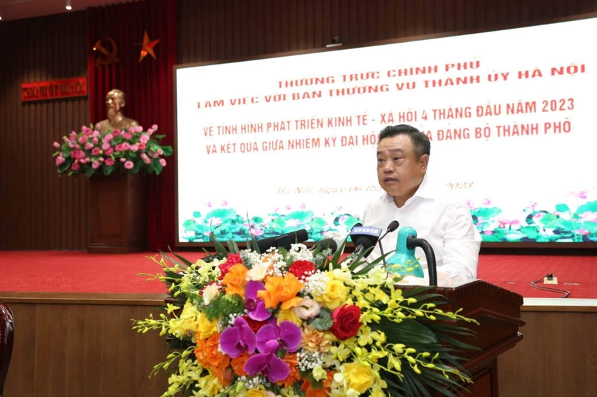 Chủ tịch UBND TP Hà Nội Trần Sỹ Thanh. Ảnh: TP Chủ tịch UBND TP Hà Nội Trần Sỹ Thanh. Ảnh: TP