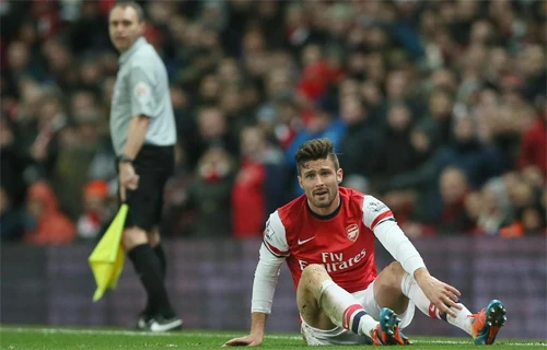 Arsenal thiếu sự đổi mới trong tấn công khi gần như chỉ có một tiền đạo là Giroud. Ảnh: DB. man-2-8574-1392247101.jpg
