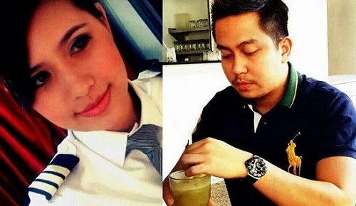 Cơ phó Fariq Ab Hamid (phải) và bạn gái, nữ phi công