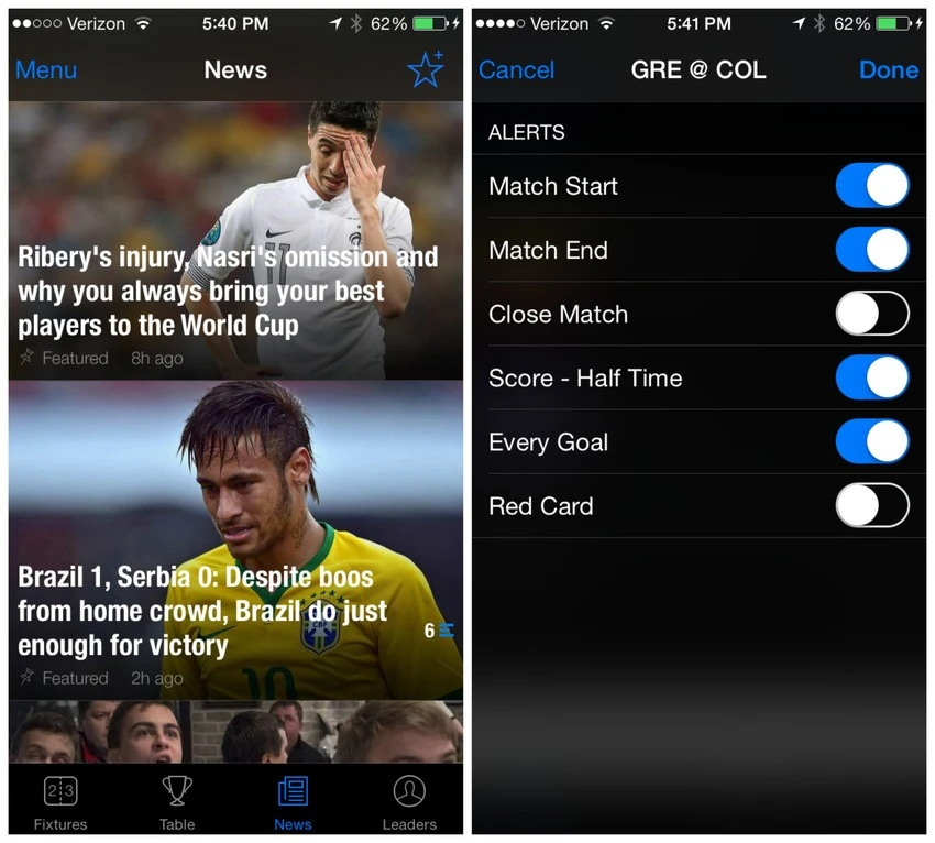 World Cup 2014, mạng xã hội, ứng dụng hay, FIFA, ESPN