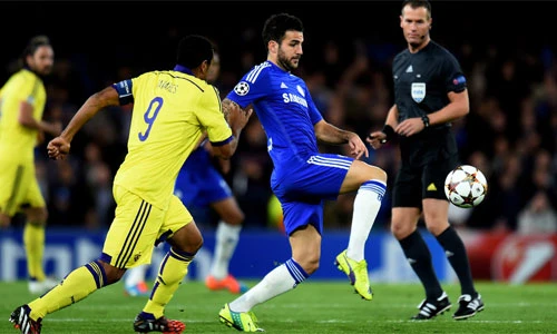 Chelsea chơi bóng ở một đẳng cấp cao hơn hẳn, khiến Maribor chỉ có thể rượt đuổi trong vô vọng. Ảnh:AFP. fabregas-6024-1413928698.jpg