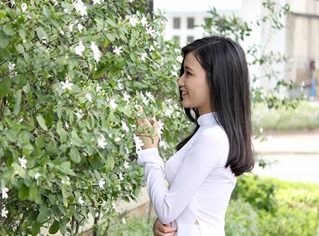 'Nữ sinh phong cách' Trần Bảo Như dịu dàng trong tà áo dài ảnh 1 'Nữ sinh phong cách' Trần Bảo Như dịu dàng trong tà áo dài ảnh 1