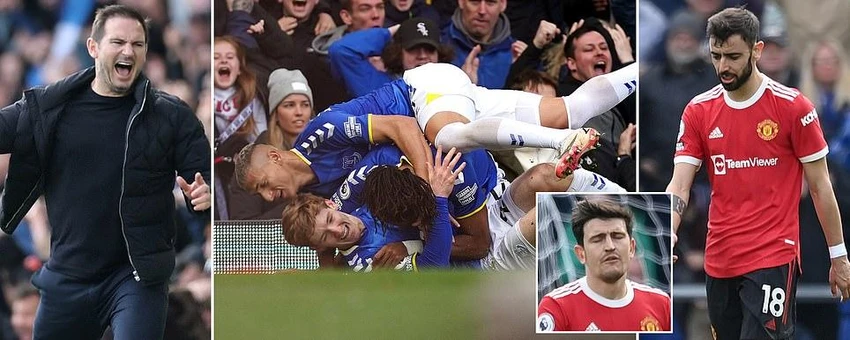 MU quá khó để lọt Top 4 Premier League mùa này sau trận thua Everton. ẢNH: DAILY MAIL