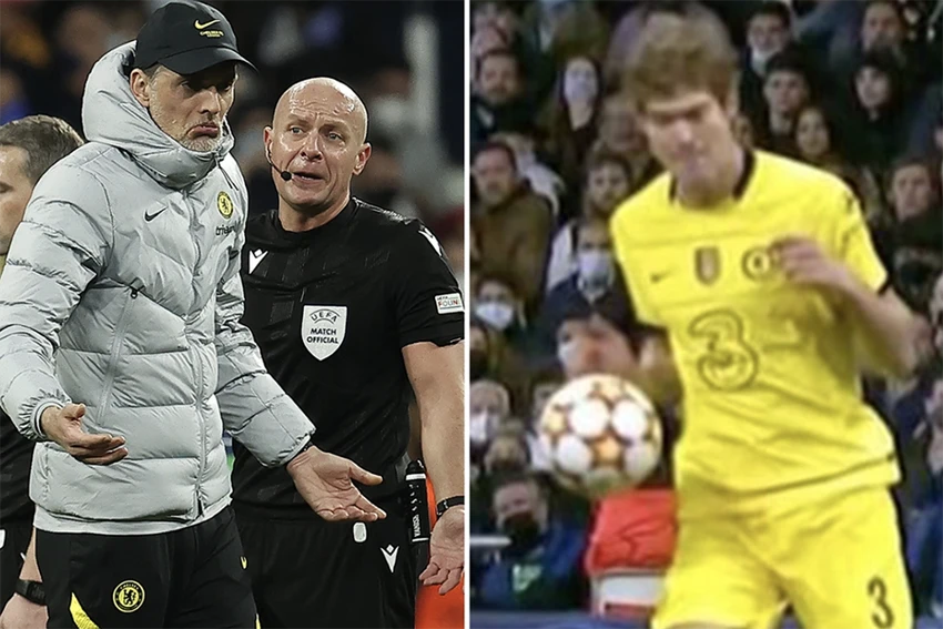 Tuchel thất vọng với những quyết định của trọng tài cả trong lần ngoài sân cỏ. ẢNH: SUN SPORTS Tuchel thất vọng với những quyết định của trọng tài cả trong lần ngoài sân cỏ. ẢNH: SUN SPORTS