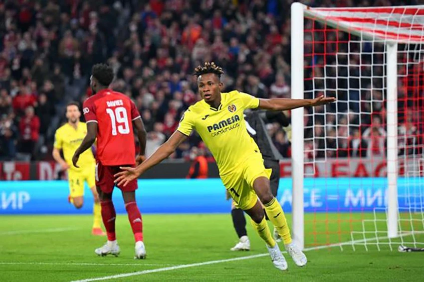 Chỉ 4 phút sau khi vào sân, Chukwueze đã ghi bàn thắng vàng cho Villarreal. ẢNH: GETTY Chỉ 4 phút sau khi vào sân, Chukwueze đã ghi bàn thắng vàng cho Villarreal. ẢNH: GETTY