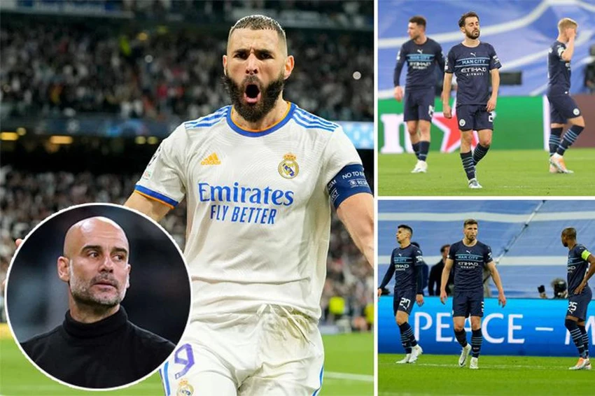 Man City bị Real Madrid loại theo cách quá cay đắng. ẢNH: MIRROR Man City bị Real Madrid loại theo cách quá cay đắng. ẢNH: MIRROR