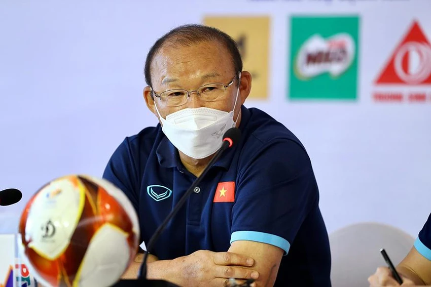 HLV Park Hang-seo quyết tâm nêu mục tiêu giúp U-23 Việt Nam bảo vệ chức vô địch SEA Games. ẢNH: ANH DUY HLV Park Hang-seo quyết tâm nêu mục tiêu giúp U-23 Việt Nam bảo vệ chức vô địch SEA Games. ẢNH: ANH DUY