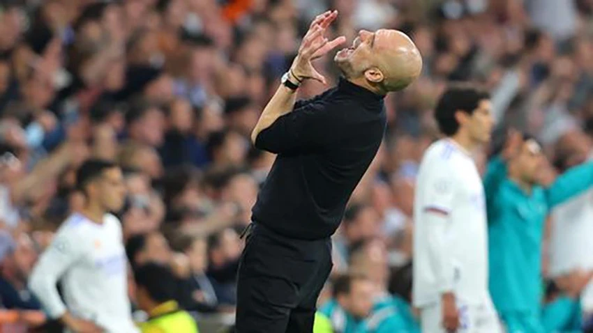 Pep Guardiola tiếc nuối vì Man City bỏ lỡ thời cơ vàng năm thứ hai liên tiếp vào chung kết Champions League. ẢNH: GETTY Pep Guardiola tiếc nuối vì Man City bỏ lỡ thời cơ vàng năm thứ hai liên tiếp vào chung kết Champions League. ẢNH: GETTY