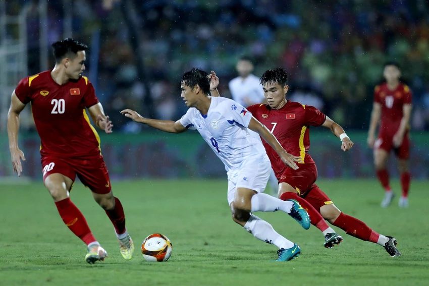 U-23 Việt Nam không thể tìm được ba điểm trước Philippines. ẢNH: ANH PHƯƠNG U-23 Việt Nam không thể tìm được ba điểm trước Philippines. ẢNH: ANH PHƯƠNG