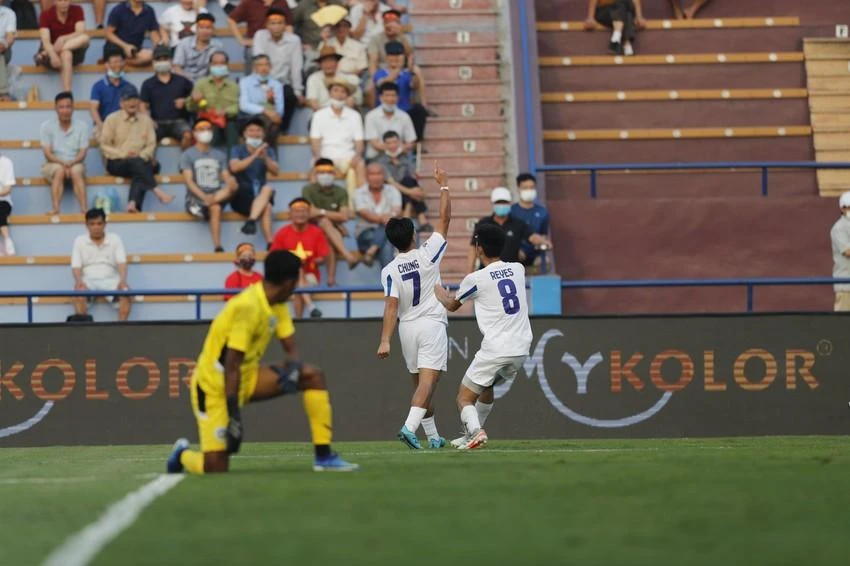 Philippines trong trận thắng Đông Timor 4-0. ẢNH: ANH PHƯƠNG Philippines trong trận thắng Đông Timor 4-0. ẢNH: ANH PHƯƠNG