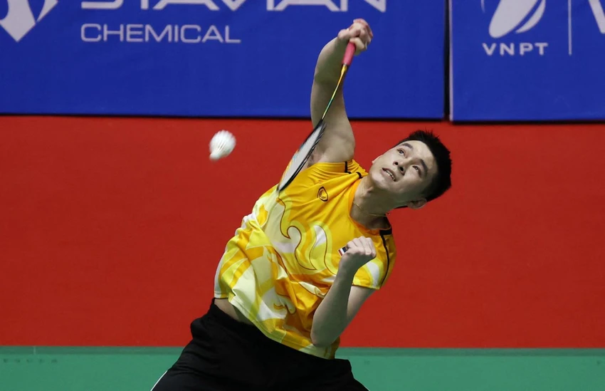 Ngôi sao cầu lông Kunlavut Vitidsarn trong trận chung kết đơn nam SEA Games 31. ẢNH: REUTERS Ngôi sao cầu lông Kunlavut Vitidsarn trong trận chung kết đơn nam SEA Games 31. ẢNH: REUTERS