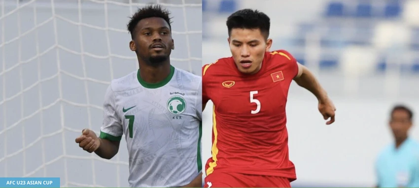 U-23 Việt Nam đối đầu U-23 Saudi Arabia. ẢNH: AFC U-23 Việt Nam đối đầu U-23 Saudi Arabia. ẢNH: AFC