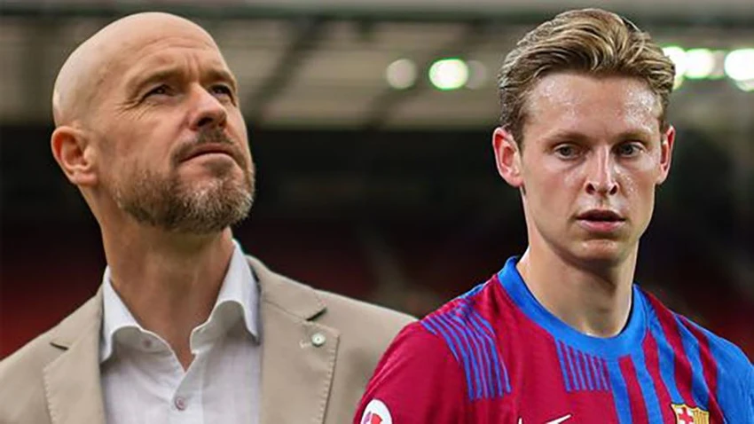 Ten Hag rất muốn De Jong gia nhập Old Trafford nhưng cậu học trò cũ không muốn. ẢNH: MIRROR Ten Hag rất muốn De Jong gia nhập Old Trafford nhưng cậu học trò cũ không muốn. ẢNH: MIRROR