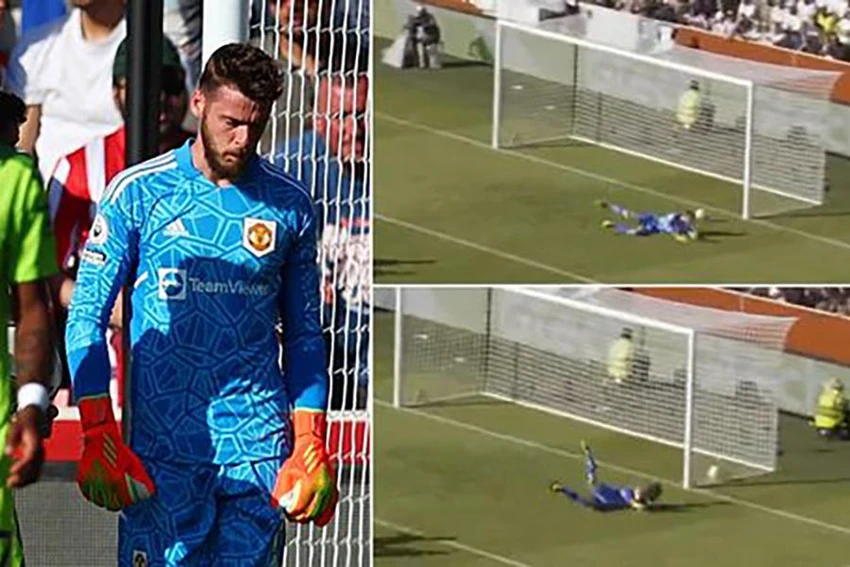 Hai sai lầm của David De Gea bị trừng phạt bằng 2 bàn thua. ẢNH: DAILY STAR Hai sai lầm của David De Gea bị trừng phạt bằng 2 bàn thua. ẢNH: DAILY STAR