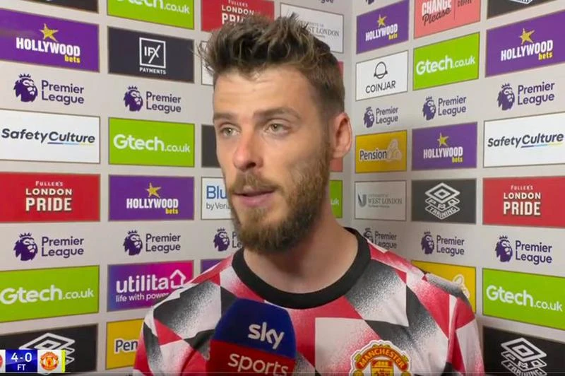 De Gea trả lời phỏng vấn trên Sky Sports. ẢNH: SKY SPORTS De Gea trả lời phỏng vấn trên Sky Sports. ẢNH: SKY SPORTS