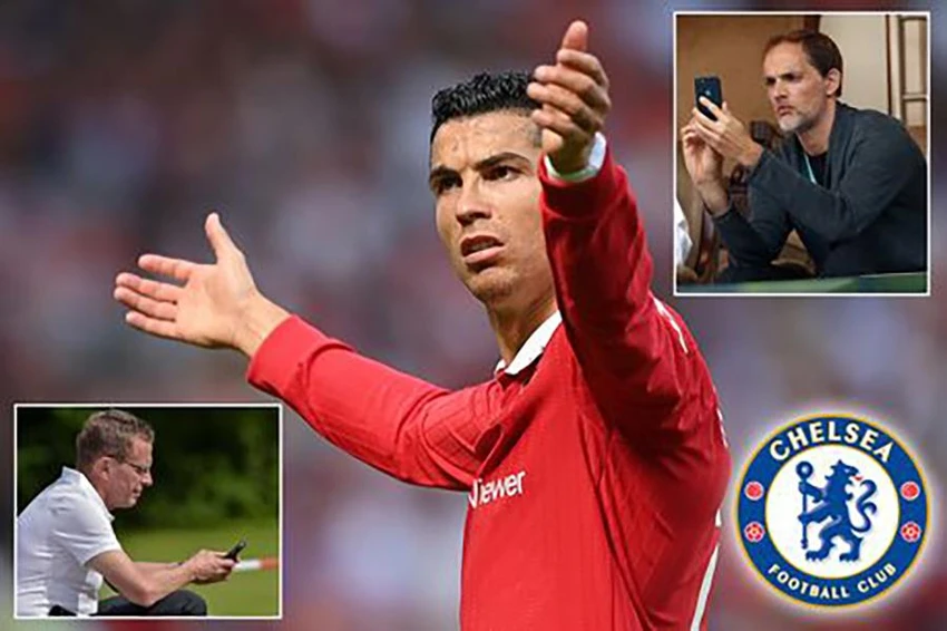 Liệu Ronaldo có rời Old Trafford đến Stamford Bridge giờ chót? ẢNH: DAILY STAR