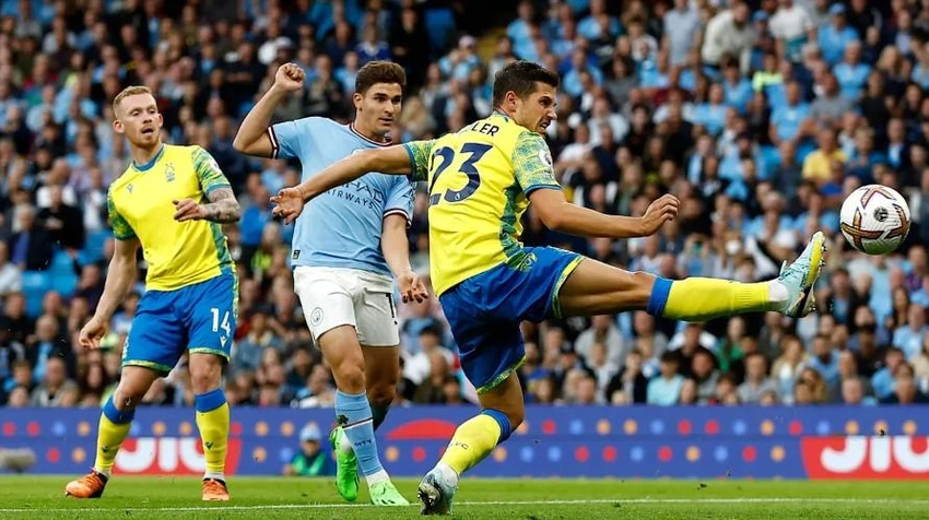 Trận thắng 6-0 giúp Man City tạm vươn lên dẫn đầu bảng xếp hạng. Ảnh: Getty Trận thắng 6-0 giúp Man City tạm vươn lên dẫn đầu bảng xếp hạng. Ảnh: Getty